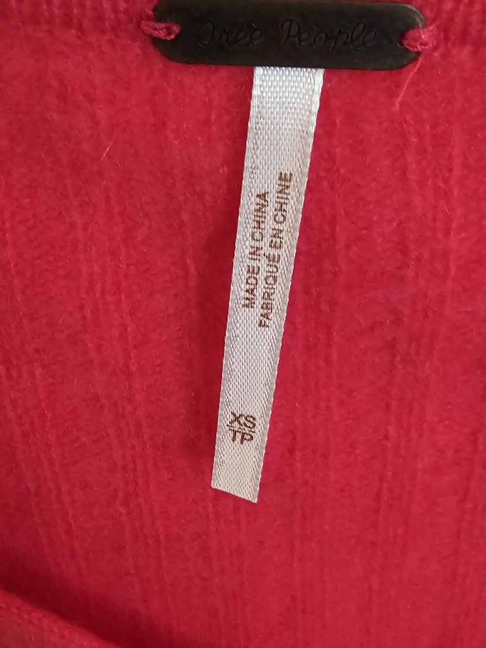 Free People 100% Cashmere Pink Crop